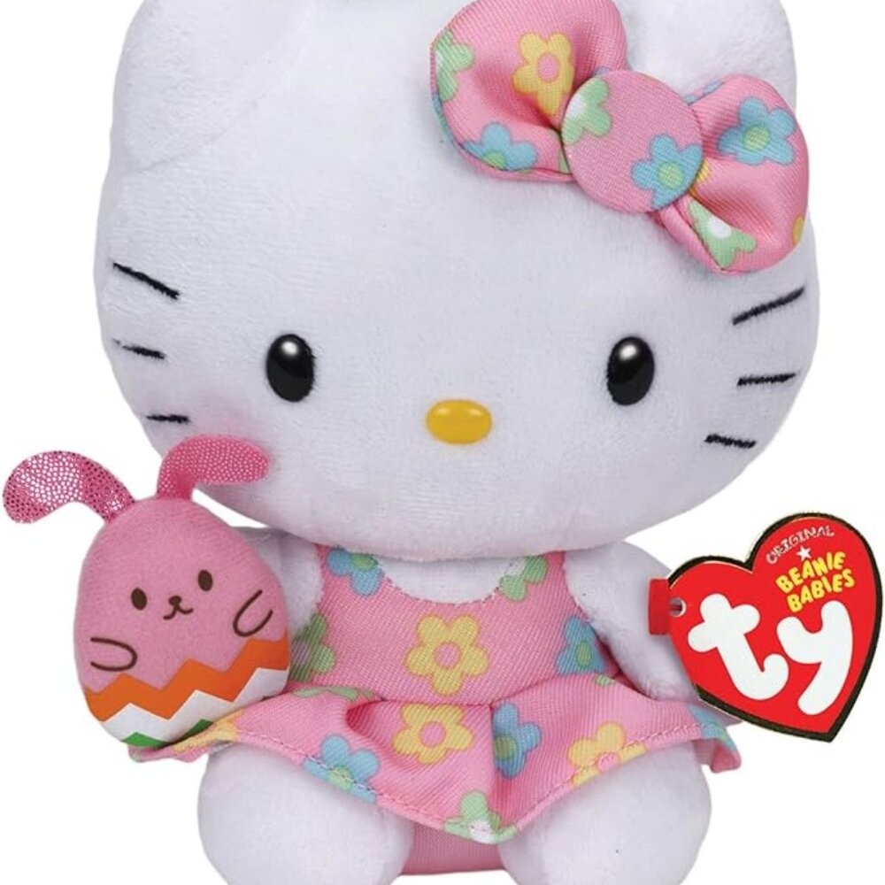 Ty Hello Kitty plush - Easter Pink Bunny white pink outfit NEW NWT